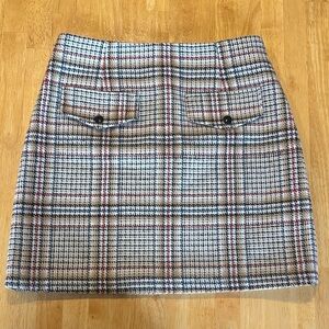 Stylish Plaid Mini Skirt in Black and Brown